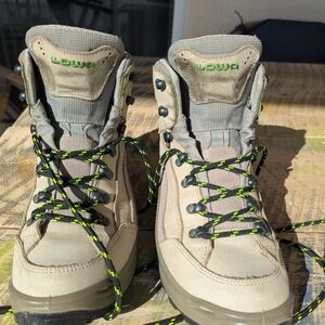 Lowa Hiking Boots with Green Accents